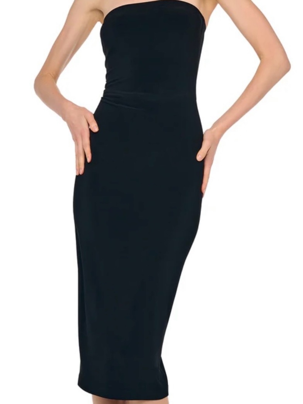 NORMA KAMALI Strapless Black Midi Dress